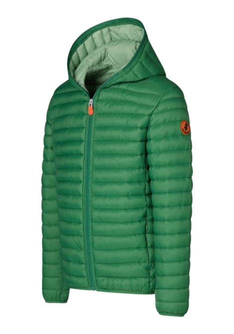Giubbino bambino verde con cappuccio SAVE THE DUCK | J30650B50043/DEBVERDE